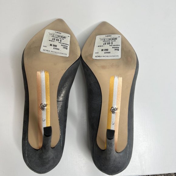 Sam Edelman Hazel Gray Glittered Metallic Satin Pointed Toe Pumps Size‎ 6 - Picture 10 of 11